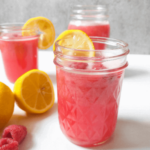 glass of refreshing homemade raspberry lemonade