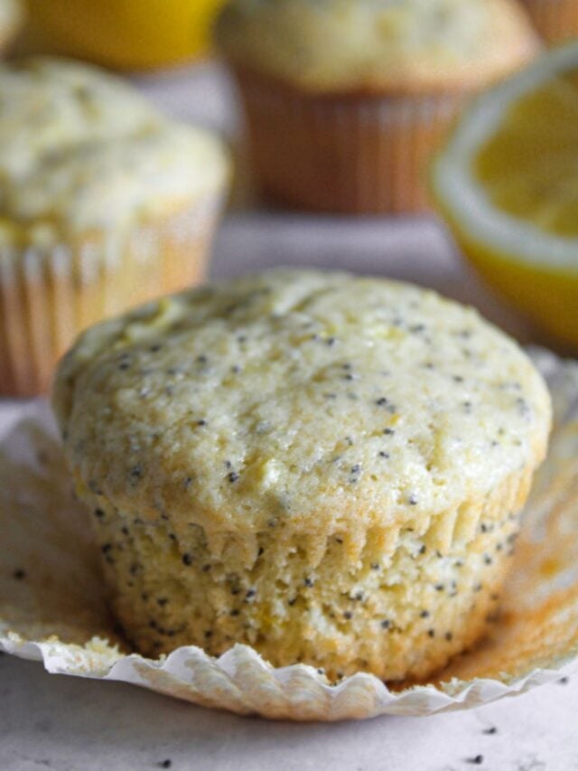 Lemon Poppyseed Muffins with Yellow Squash