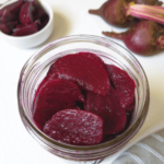 Jar of pickled beets