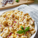 Sweet corn tortellini with cream sauce