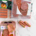 deli meats on a counter.