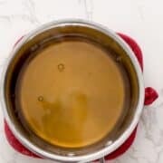 vanilla syrup in a saucepan.