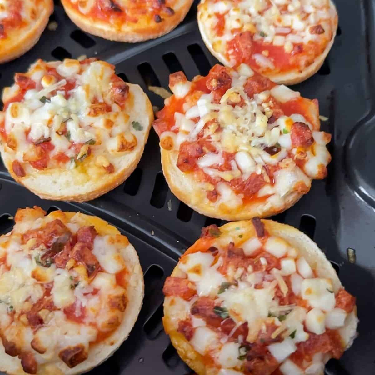 Place the bagel bites in the air fryer.
