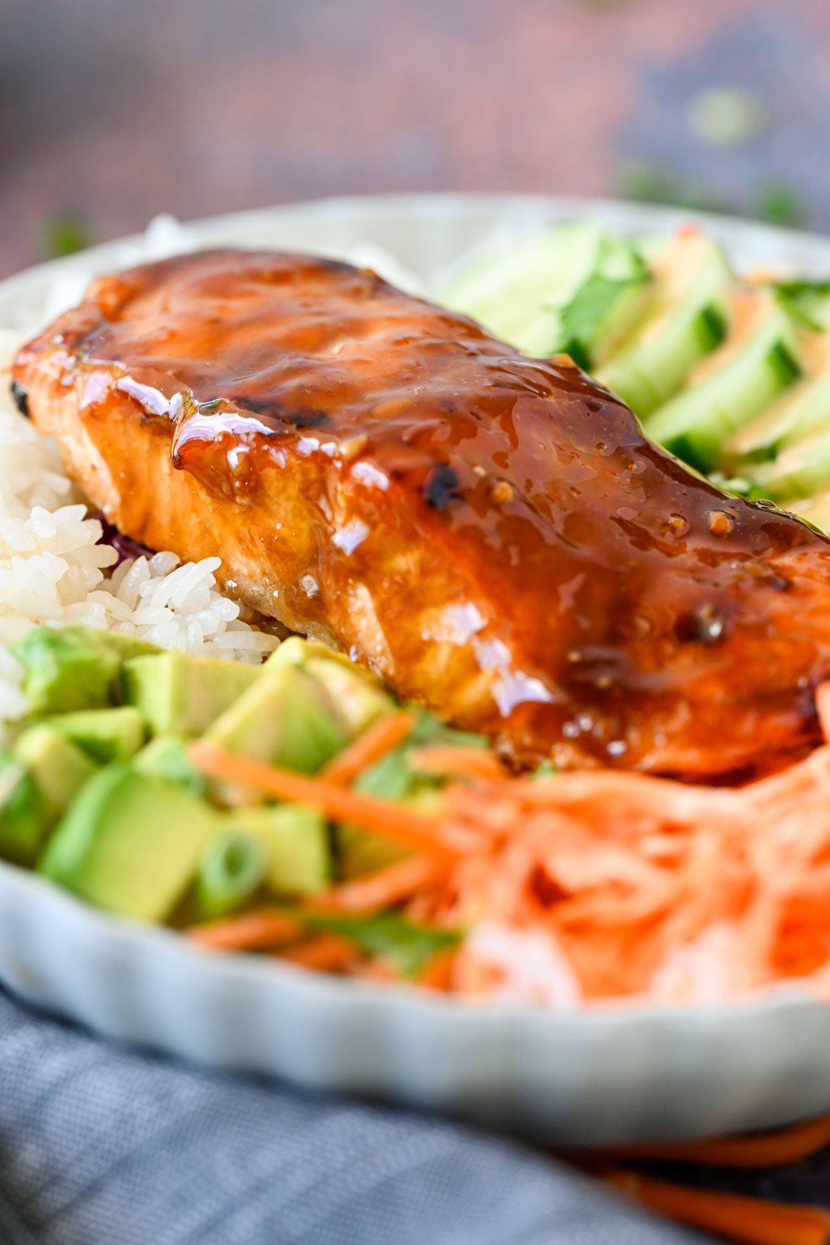Tasty teriyaki salmon.