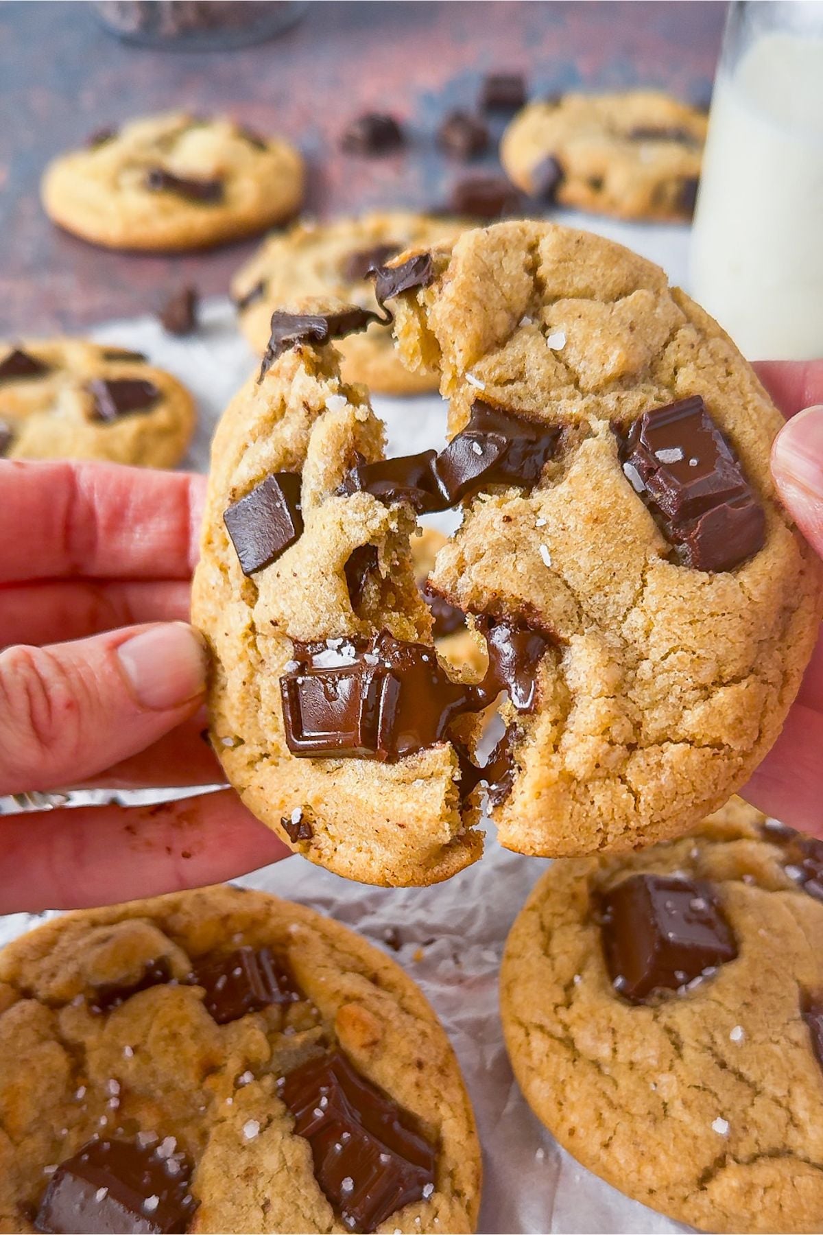 Gooey brown butter chocolate chip cookies.