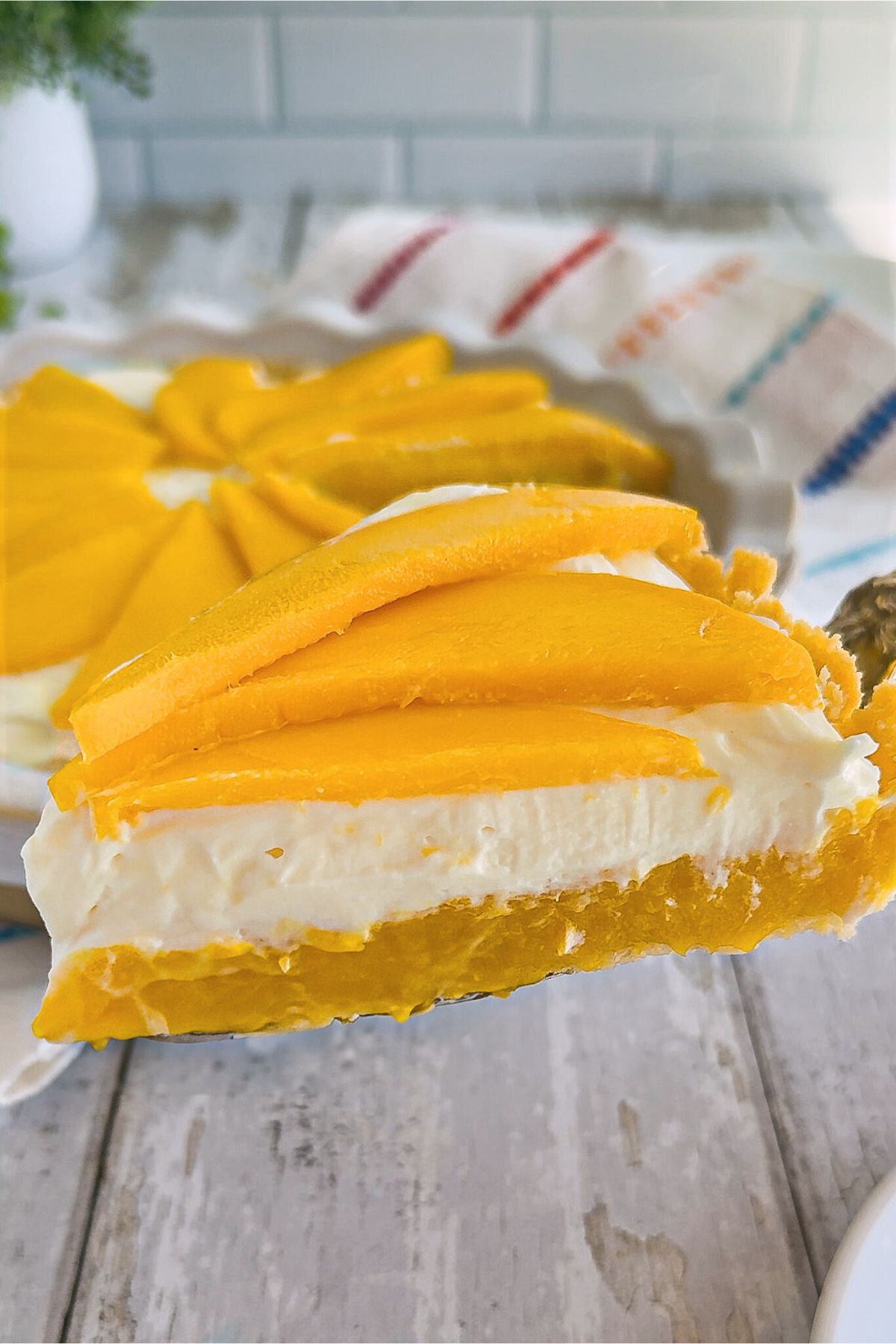 Slice of mango pie.