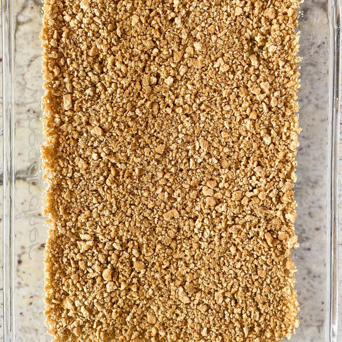 a graham cracker crust in a 9x13 dish.