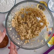 Creaming the sugar and butter.