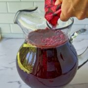 Mixing the halloween punch.