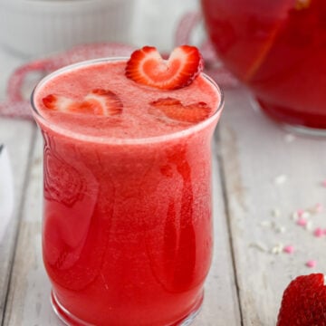 Glass of valentine's punch.