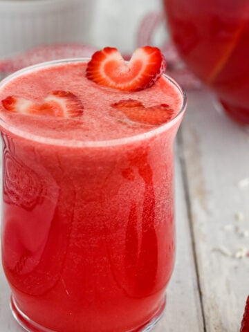 Glass of valentine's punch.