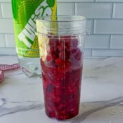 Blend the raspberries.