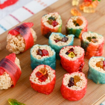 Board of sushi candy.