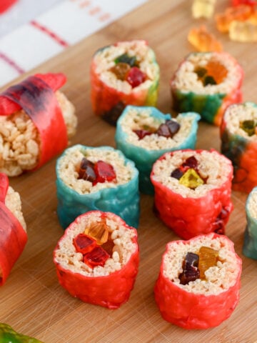 Board of sushi candy.