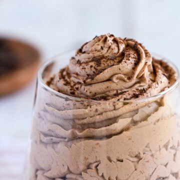 Chocolate whipped cream in a jar.