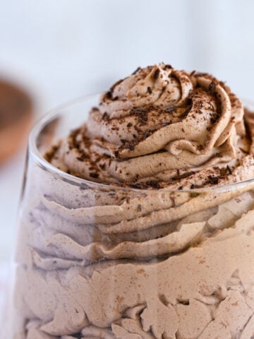 Chocolate whipped cream in a jar.