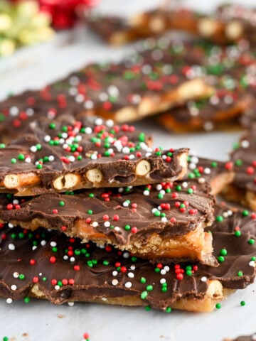 Christmas Crack Made with Pretzels.