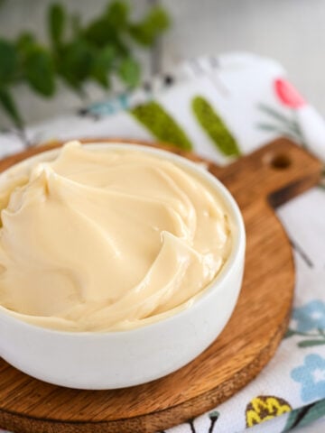 Bowl of honey butter.