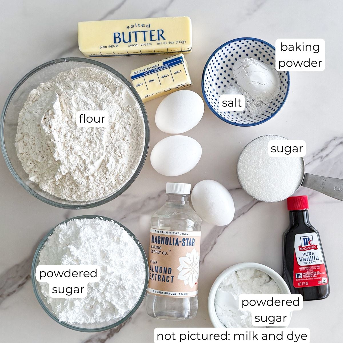 Ingredients for Italian Easter Cookies.