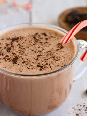 Cup of peppermint hot chocolate.