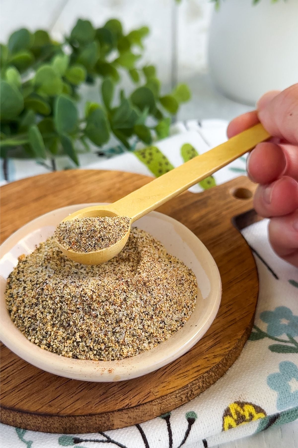Bowl of philly cheesesteak seasoning.