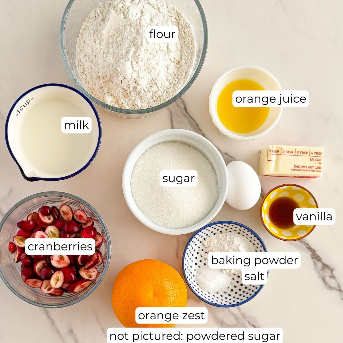 Ingredients for Christmas Bread.