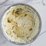 Making the frosting.