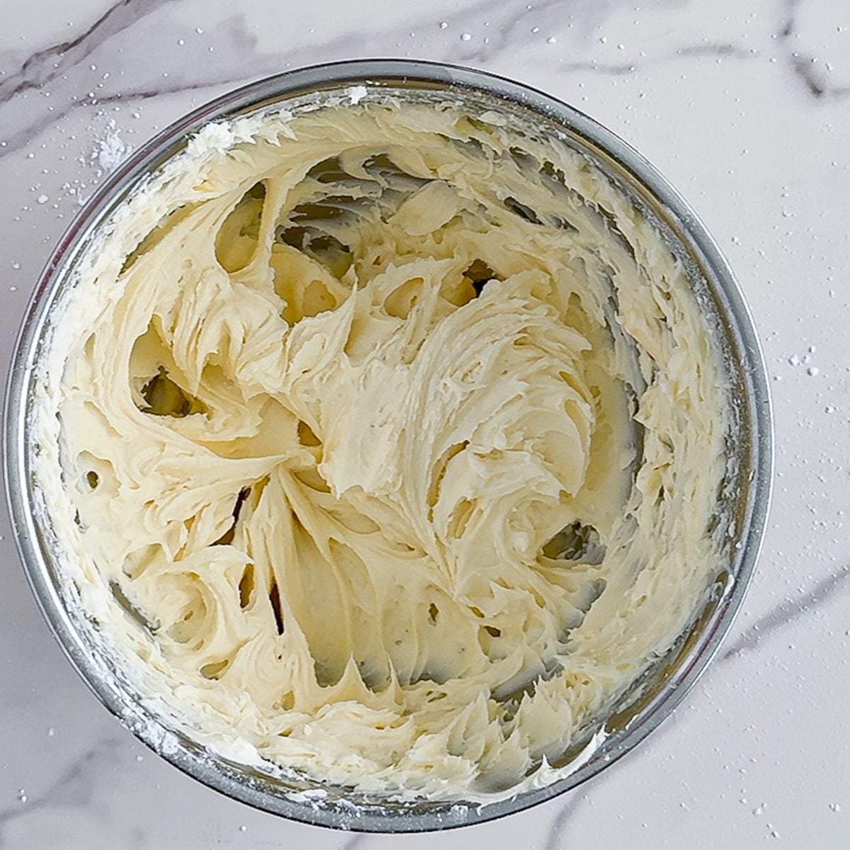 Making the frosting.