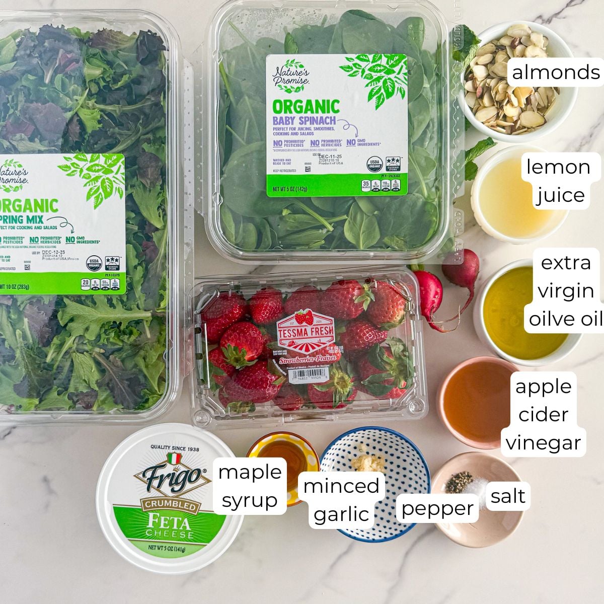 Ingredients for Easter salad.