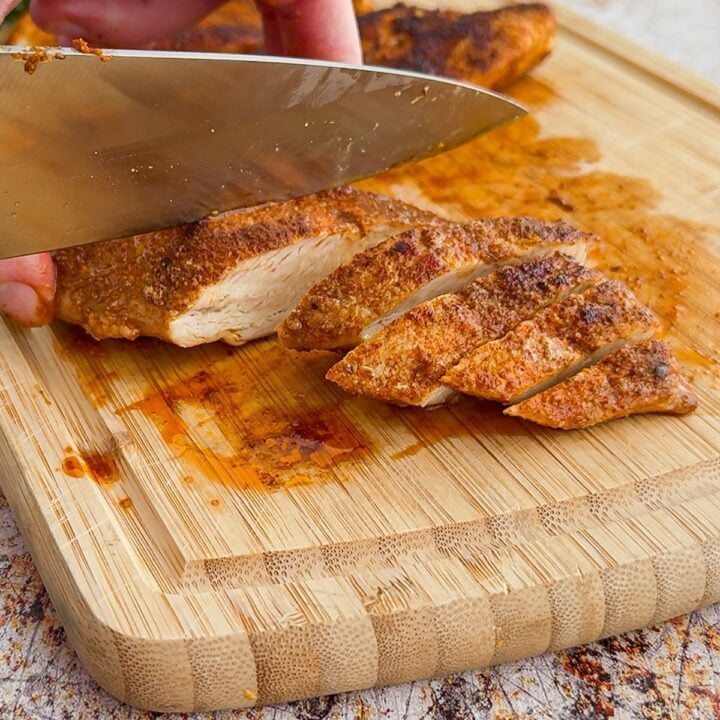 Southwest chicken sliced.