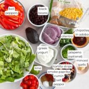 Ingredients for southwest salad.