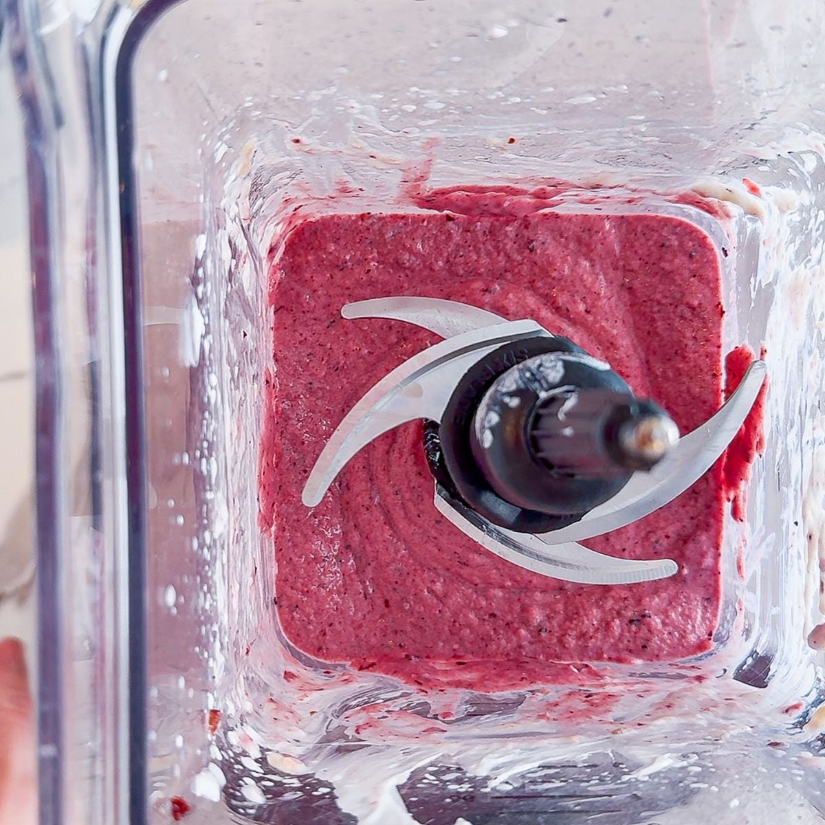 Blended smoothie ingredients. 