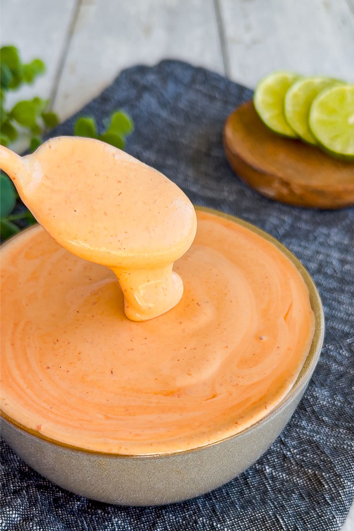 Bowl of sriracha mayo.