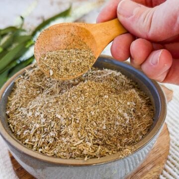 Bowl of turkey seasoning.